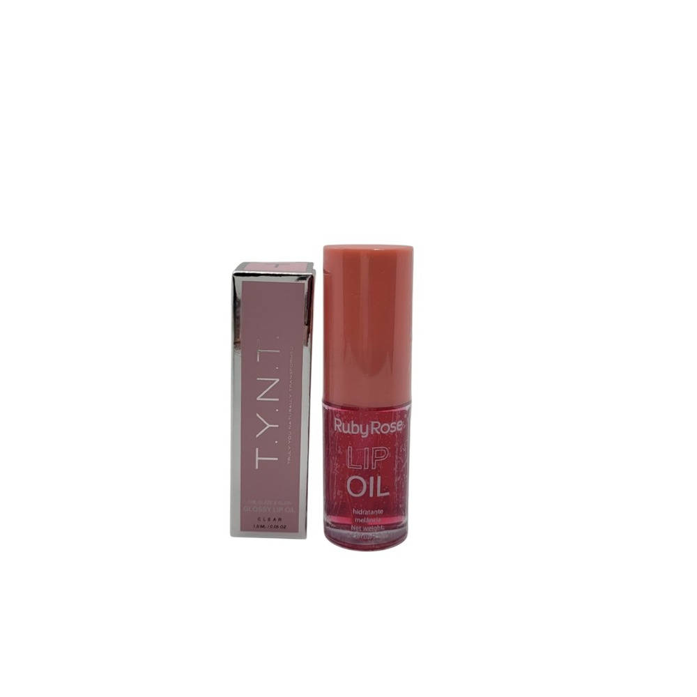Ruby Rose Watermelon Lip Oil and TYNT Glaze & Glow Clear Lip Oil Duo Set NEW